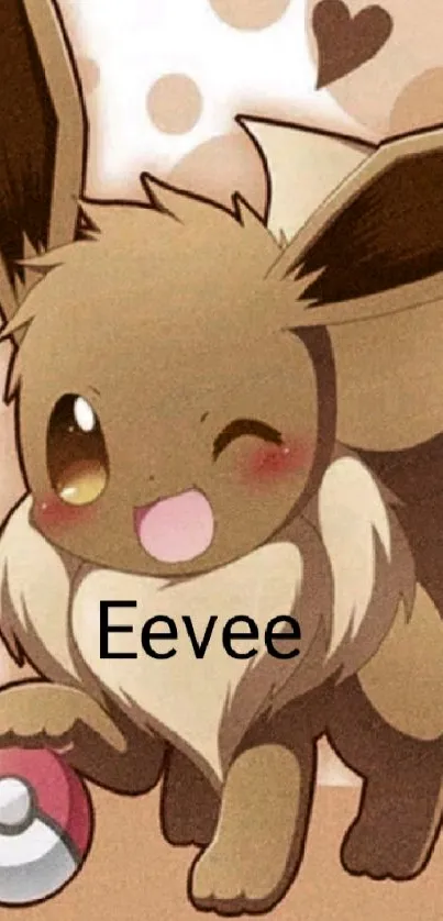 Adorable Eevee illustration with playful design.