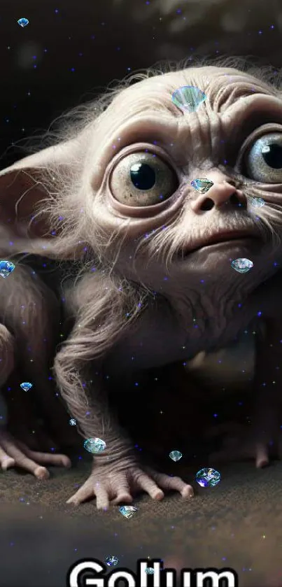 Adorable fantasy creature art on mobile wallpaper.