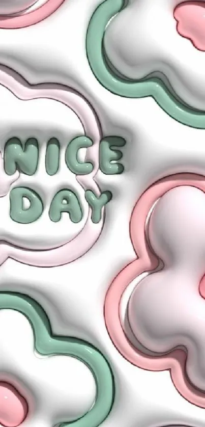 Cute abstract floral wallpaper with 'Nice Day' text.