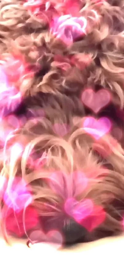 Fluffy brown dog with curly fur, close-up.