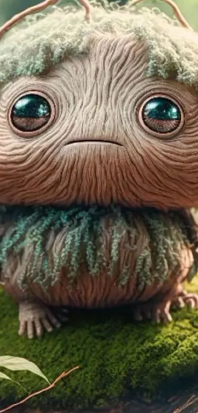 Adorable fantasy creature with big eyes.