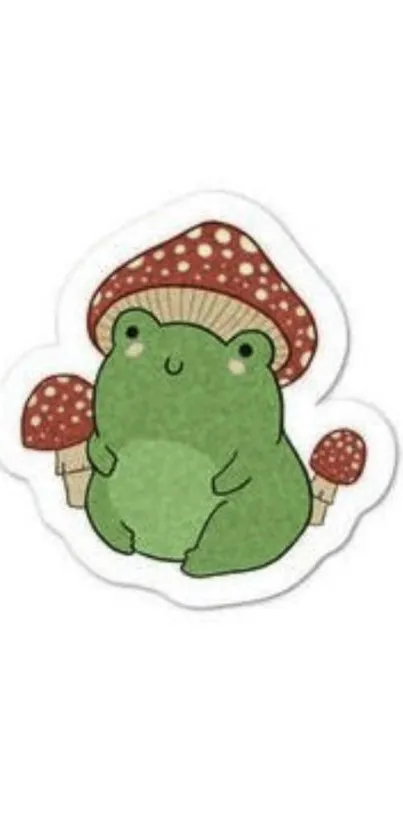 Cute Frog Mushroom Wallpaper - free download