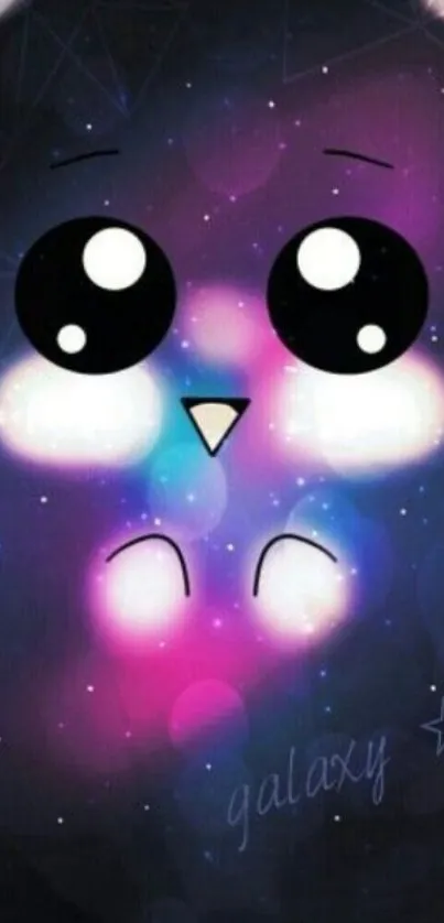 Cute galaxy face on a starry background wallpaper.