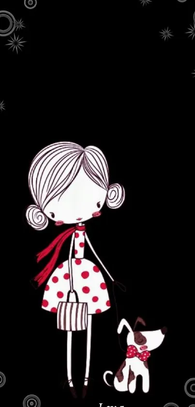 Cute Girl with Dog Wallpaper - free download