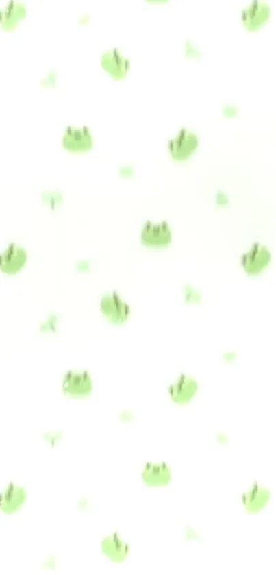 Light green wallpaper with cute frog pattern.