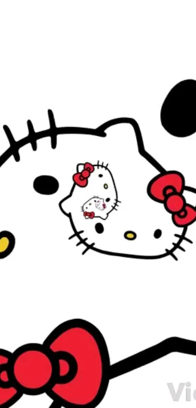 Hello Kitty cartoon wallpaper with simple design.