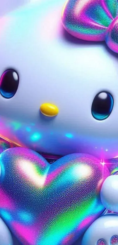Colorful Hello Kitty with a heart design.