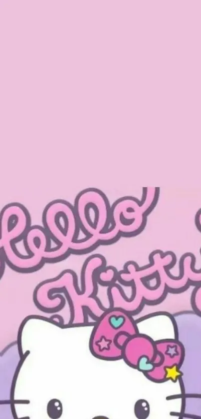 Cute Hello Kitty wallpaper with pink background.