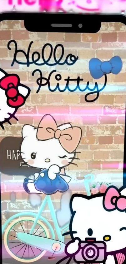 Hello Kitty wallpaper with a cute pastel theme and charming design.