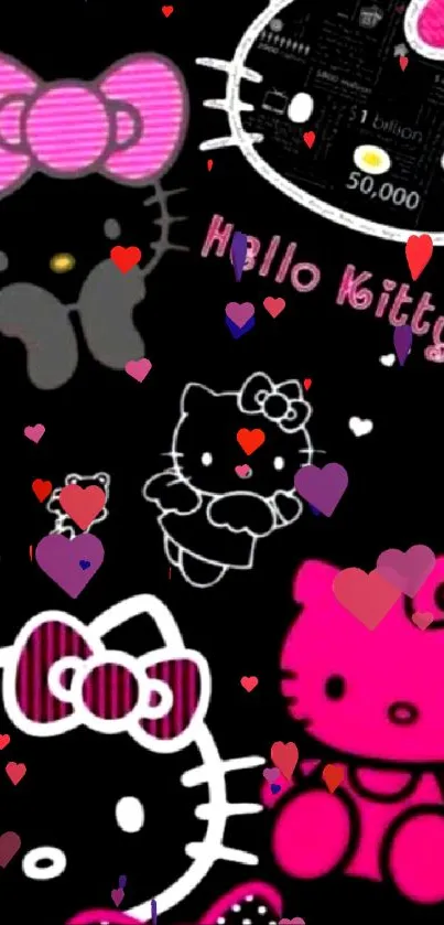 Cute Hello Kitty mobile wallpaper with pink accents.