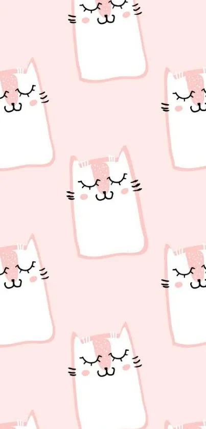 Minimalist cat wallpaper with pink background.