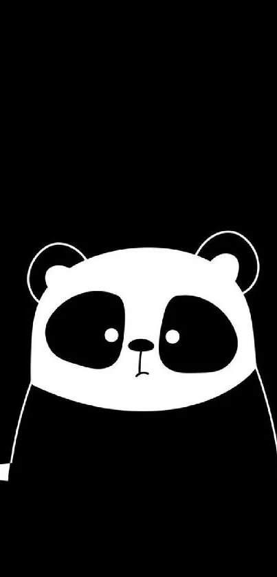 Cute cartoon panda on black background.