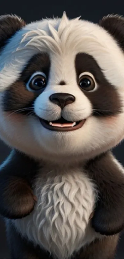 Adorable cartoon panda wallpaper for mobile.