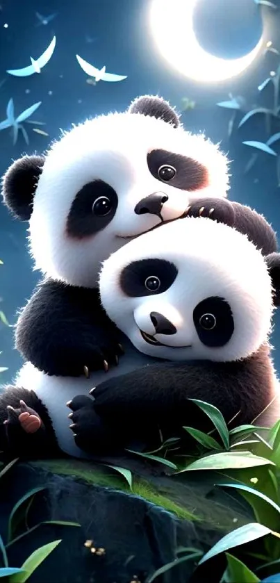 Cute Panda Night Scene - free download