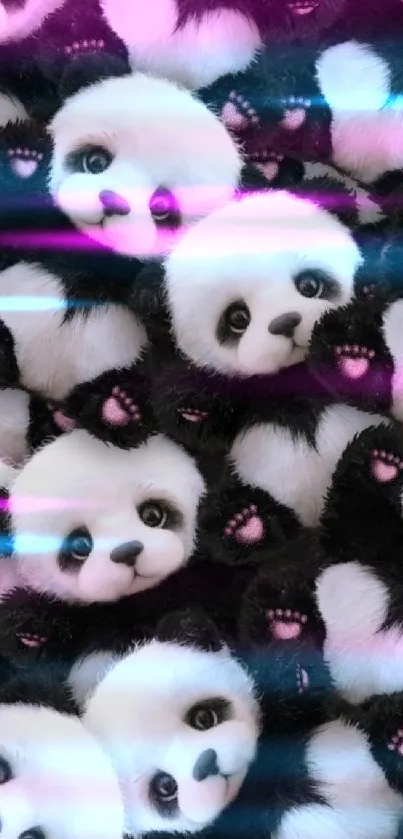 Cute panda plush toy wallpaper background.