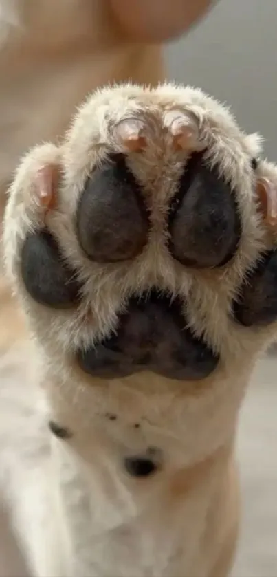 Closeup of a dog's cute paw print.
