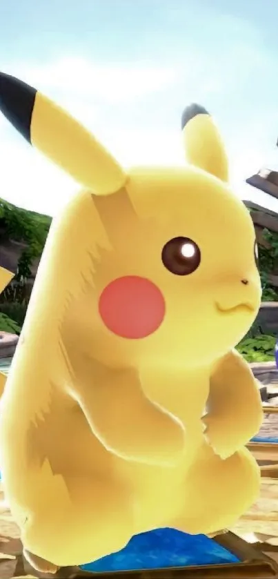 Cute animated Pikachu with vibrant colors.