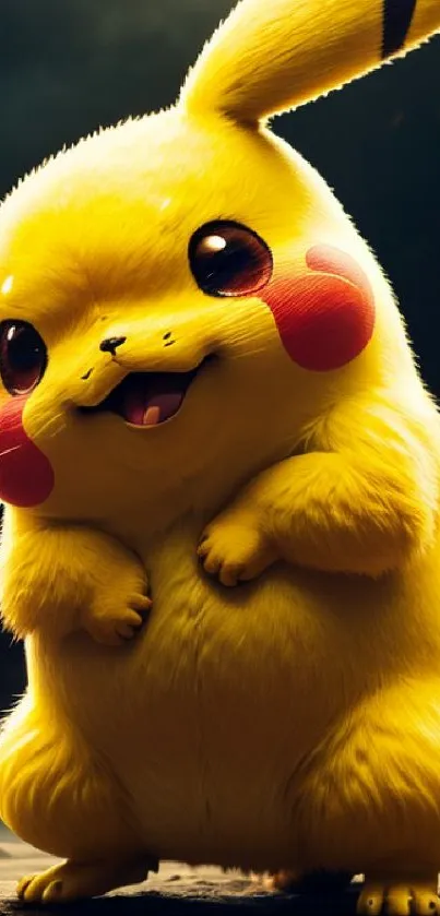 Adorable Pikachu wallpaper with bright yellow tones for mobile devices.