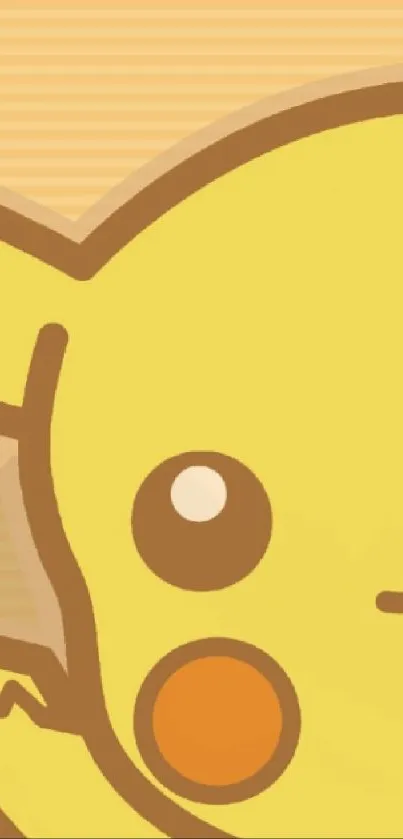 Cute Pikachu illustration on yellow background.