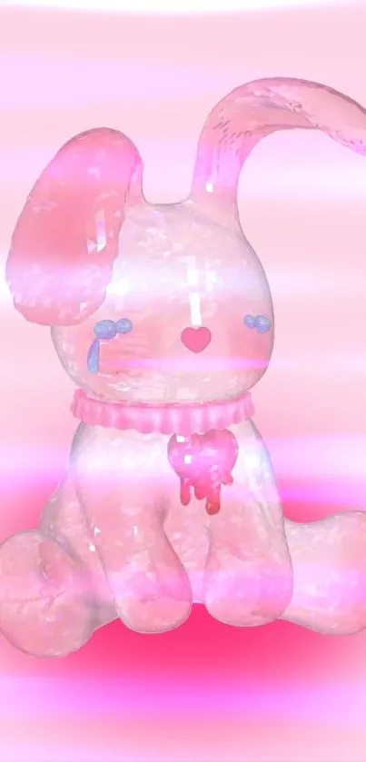 Glossy pink bunny digital wallpaper for phones.