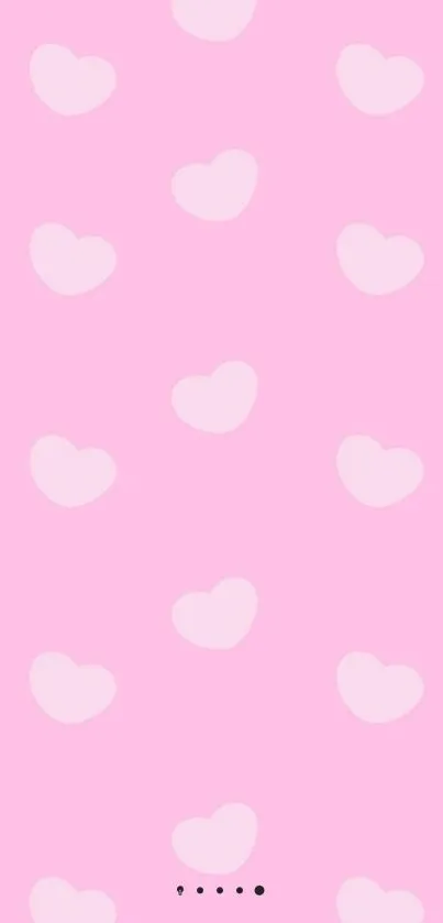 Adorable pink heart pattern wallpaper for mobile devices.