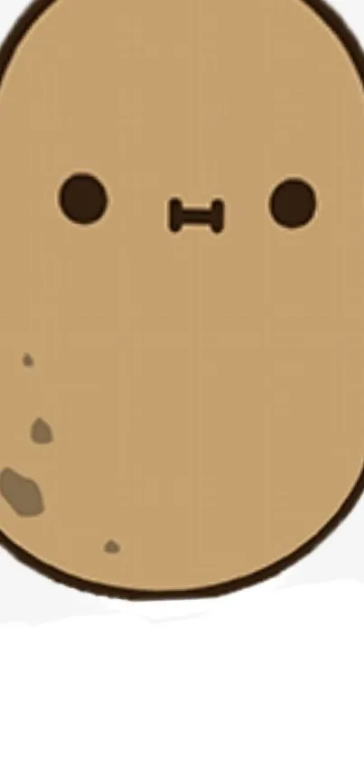 Cute cartoon drawing of a potato in brown tones.