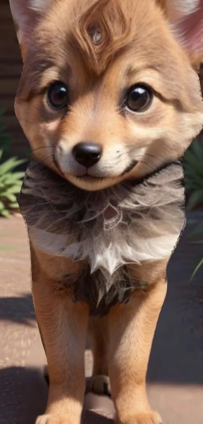 Adorable cartoon puppy with big eyes and fuzzy fur.