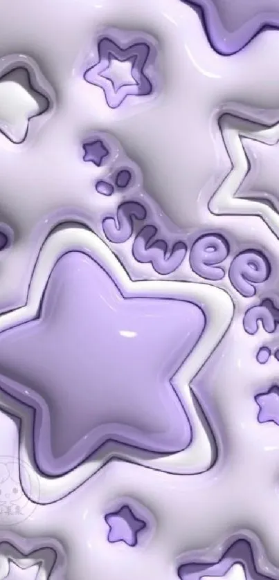 Purple 3D star wallpaper with sweet design.