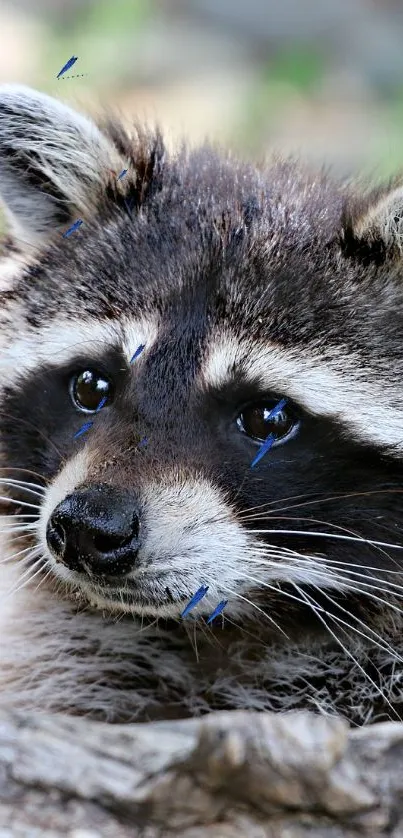 Cute raccoon in a natural outdoor setting, perfect for wallpapers.