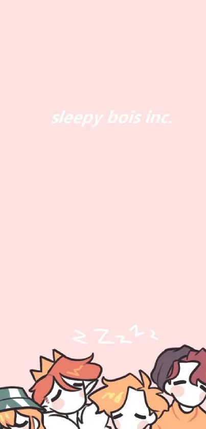 Adorable sleepy characters cartoon on pink background.