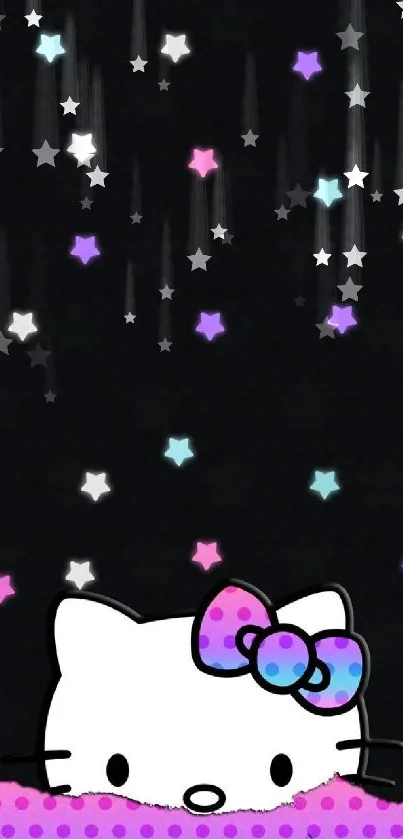 Cute mobile wallpaper with colorful stars.