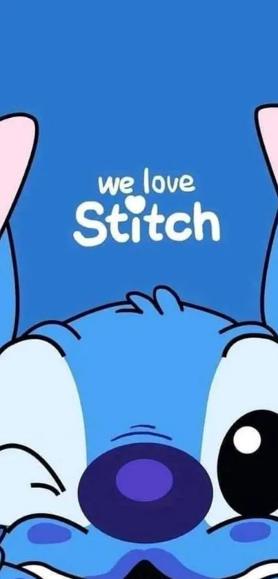 Adorable Stitch cartoon wallpaper for mobile.