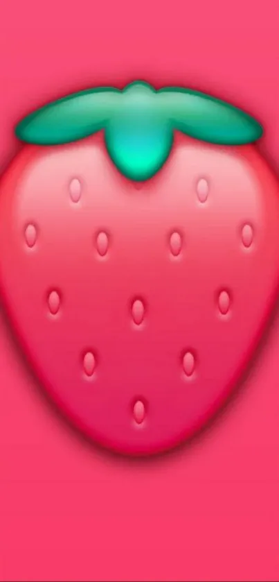 Vibrant pink backdrop with cute cartoon strawberry design.