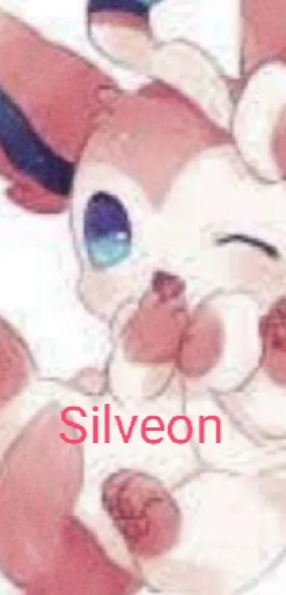 Adorable Sylveon illustration with pink and blue tones.