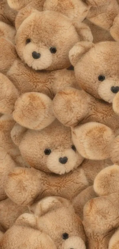 Charming teddy bear pattern wallpaper for phones.