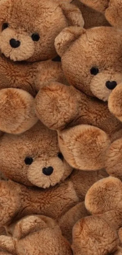 Cute brown teddy bears mobile wallpaper.