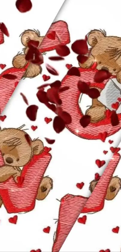 Adorable teddy bear design with hearts