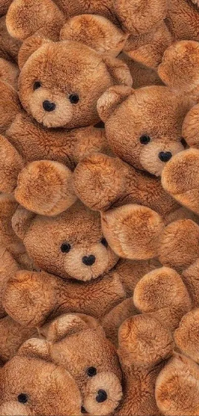 Mobile wallpaper with cute brown teddy bears.