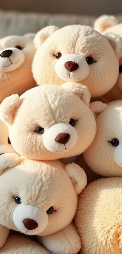 Cute plush teddy bears mobile wallpaper.