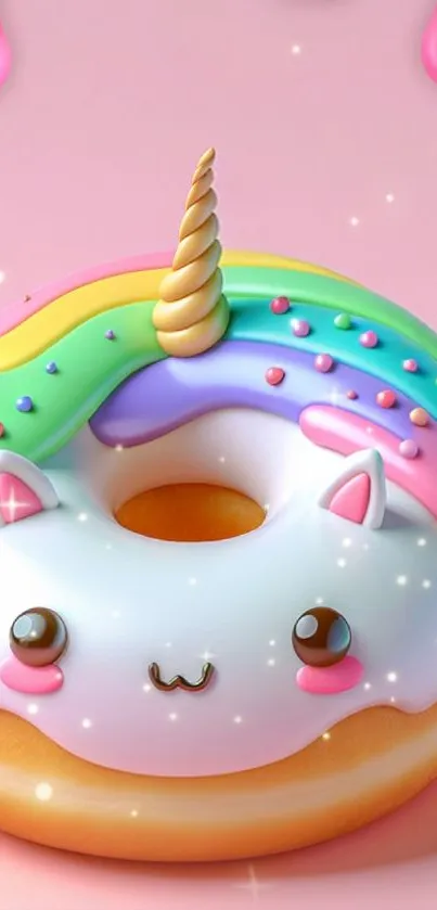 Whimsical unicorn-themed donut artwork.