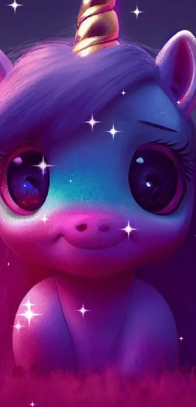 Cute unicorn in vibrant colors, perfect for a whimsical phone wallpaper.