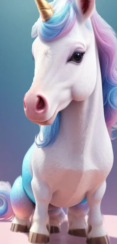 Adorable pastel unicorn phone wallpaper.