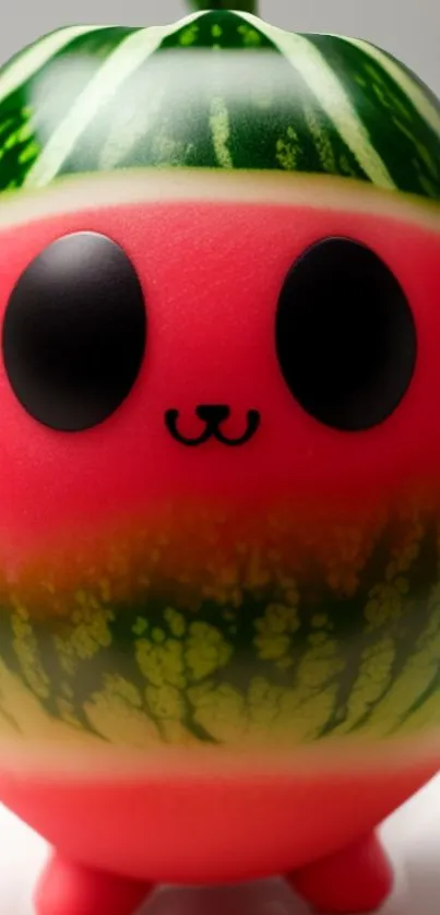 Cute watermelon character with pink and green colors for mobile wallpaper.