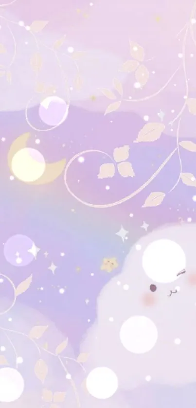 Cute mobile wallpaper with winking cloud and pastel colors.