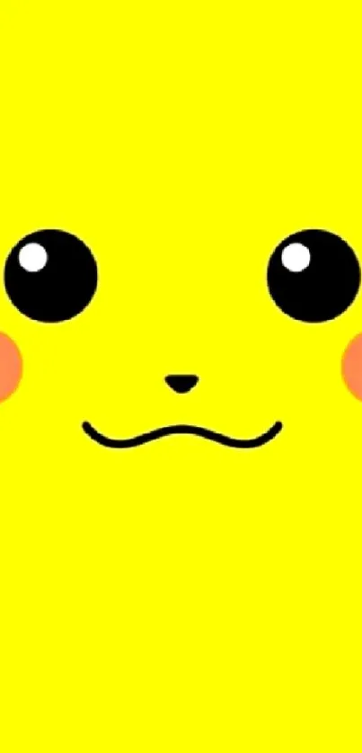 Cute yellow cartoon face wallpaper with a smiling expression.