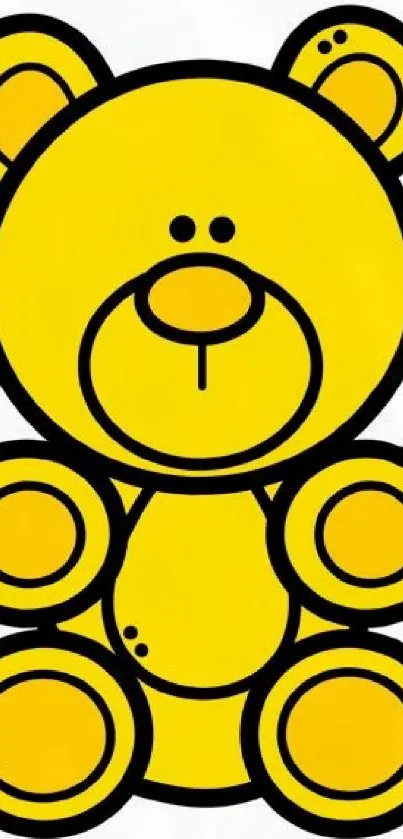 Illustrated yellow teddy bear on a white background.