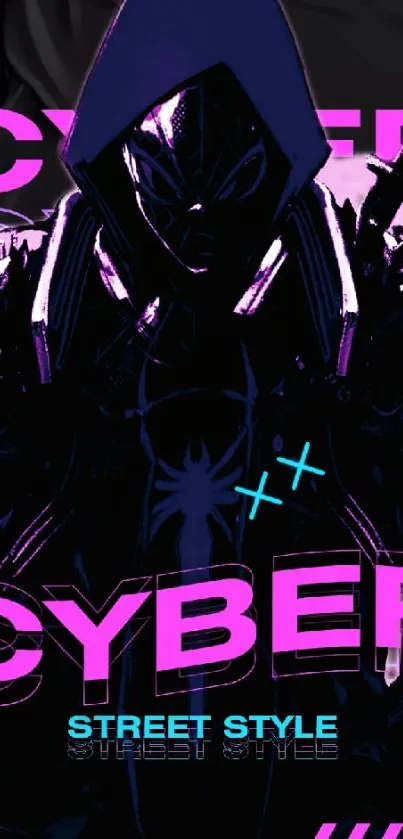 Cyber street style wallpaper with a futuristic, neon design.