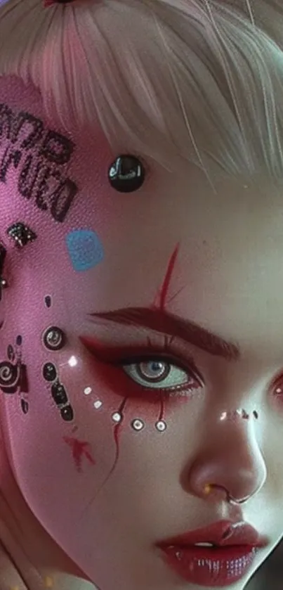 Cyberpunk style fantasy portrait image.
