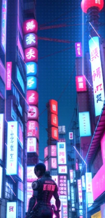 Vibrant cyberpunk cityscape with neon lights and futuristic ambiance.