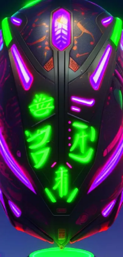 Futuristic cyberpunk wallpaper with neon lights and technology design.